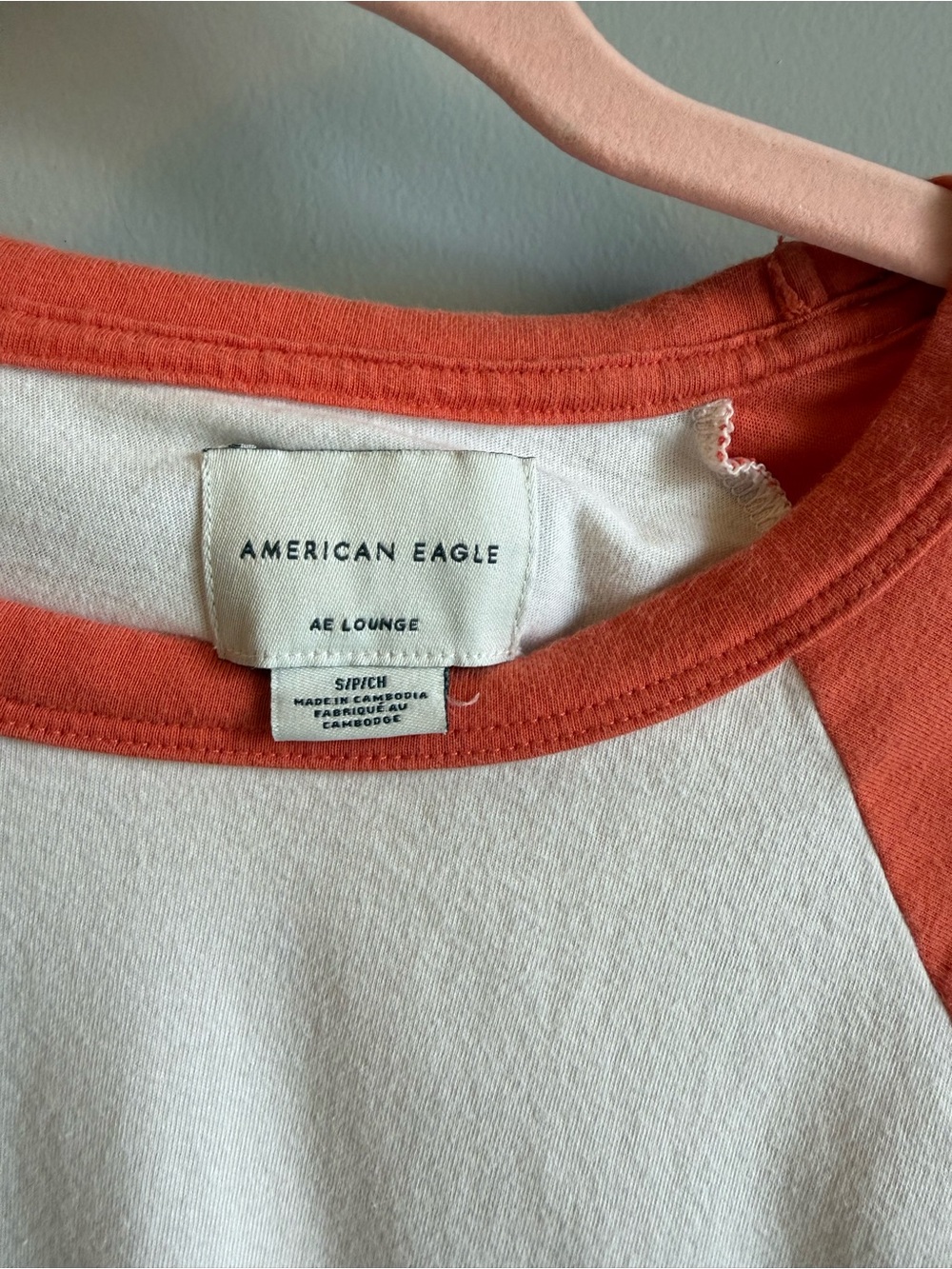 American Eagle Coca Cola Graphic Raglan Tee Red Coral Small Adult - 4th of July - Picture 6 of 9